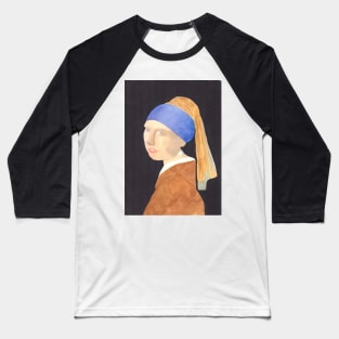 Girl with a Pearl Earring II (after Vermeer) Baseball T-Shirt